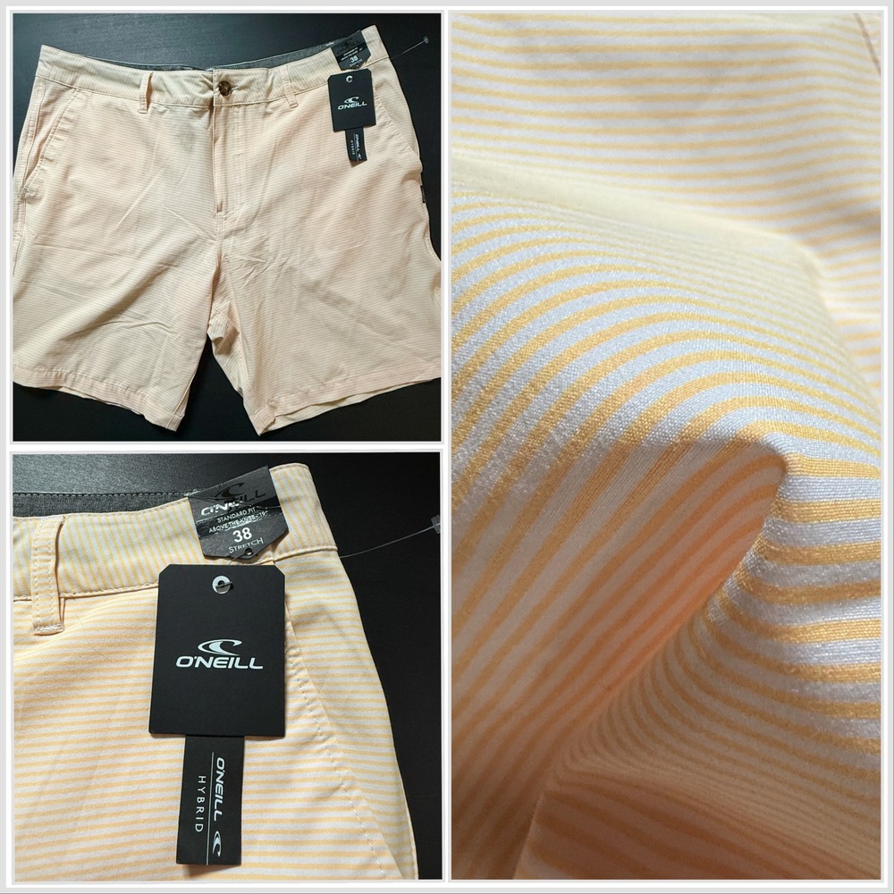 O'Neill Stockton Stripe Hybrid Short 9" Soft Orange 38-9 SP218A001 Mens 38
